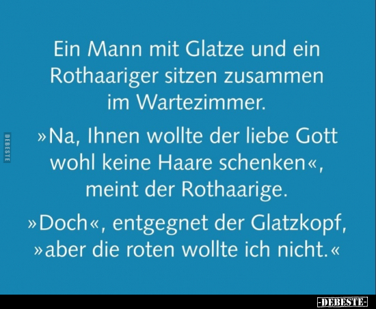 Ein Mann mit Glatze und ein Rothaariger sitzen.. - Lustige Bilder | DEBESTE.de