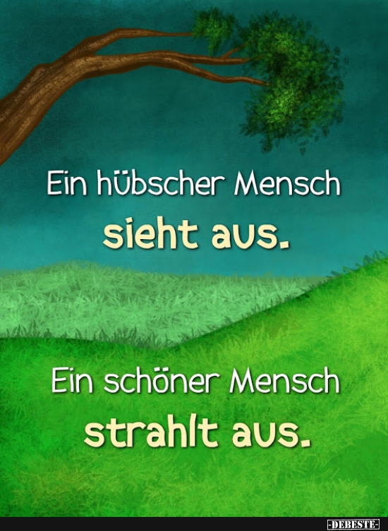 Ein hübscher Mensch sieht aus.