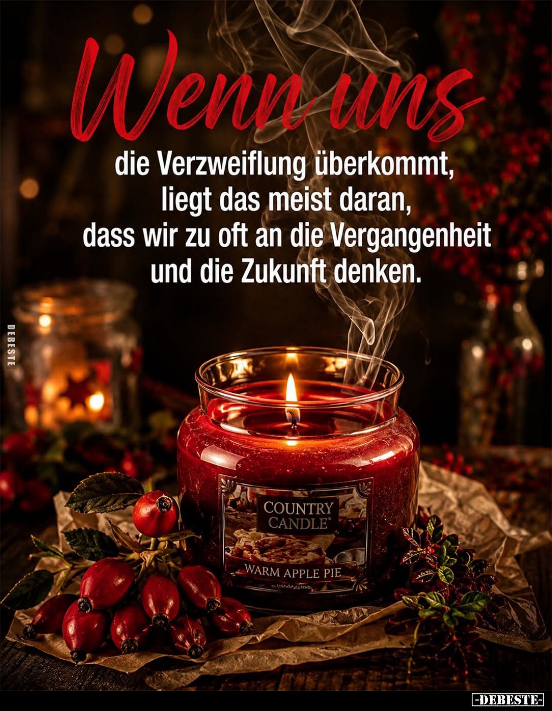 Wenn uns die Verzweiflung überkommt,
liegt das meist daran,
dass wir zu oft an die Vergangenheit
und die Zukunft denken.