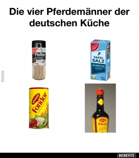 Die vier Pferdemänner der deutschen Küche.. - Lustige Bilder | DEBESTE.de