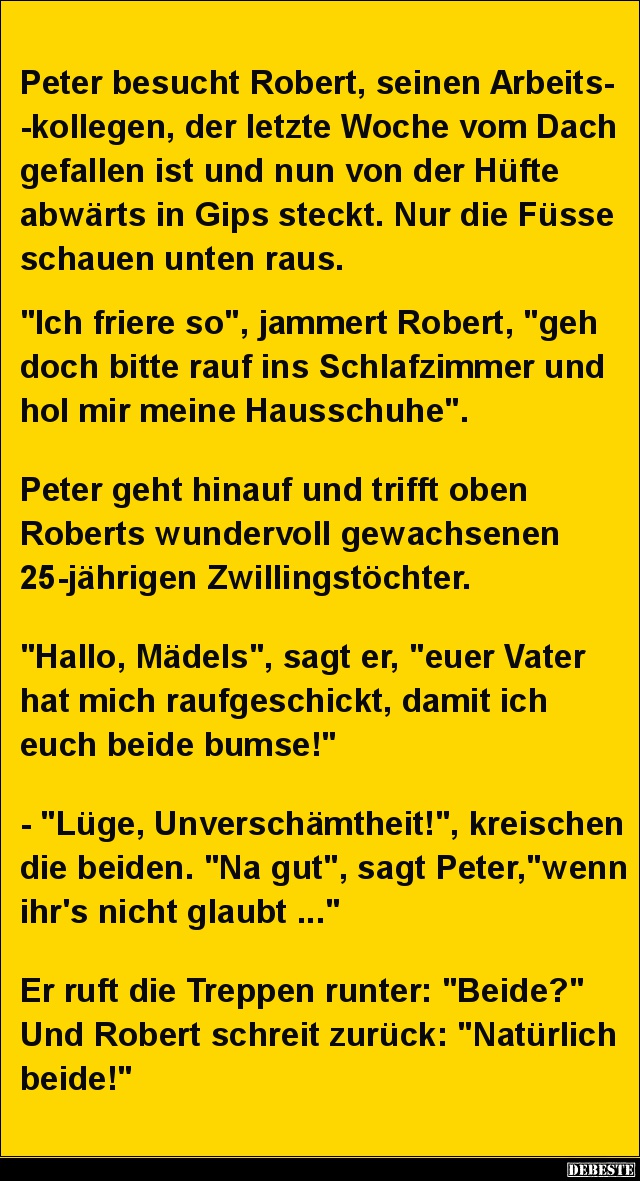 Peter besucht Robert, seinen Arbeitskollegen.. - Lustige Bilder | DEBESTE.de