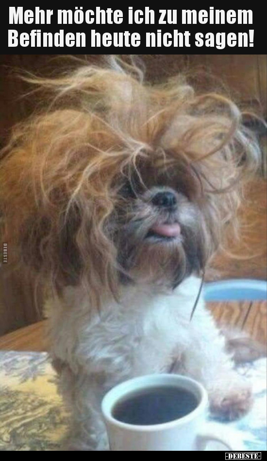Mehr möchte ich zu meinem Befinden heute nicht sagen!..