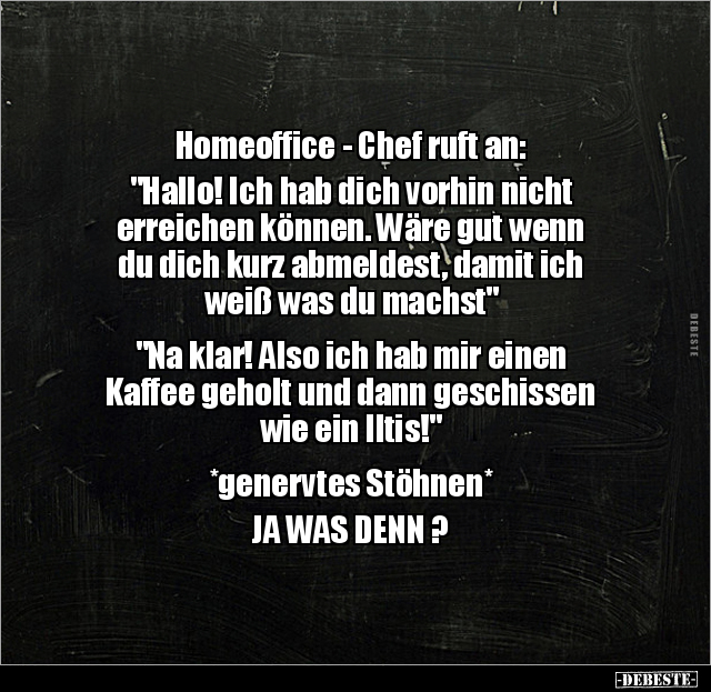 Homeoffice - Chef ruft an: "Hallo! Ich hab dich vorhin.." - Lustige Bilder | DEBESTE.de
