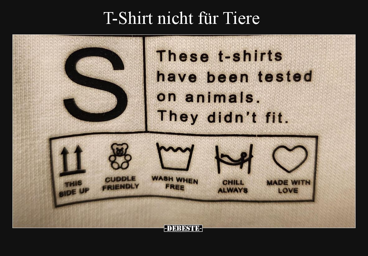 T-Shirt nicht für Tiere
