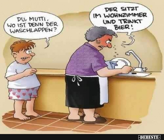 Du, Mutti, wo ist denn der Waschlappen? - Lustige Bilder | DEBESTE.de