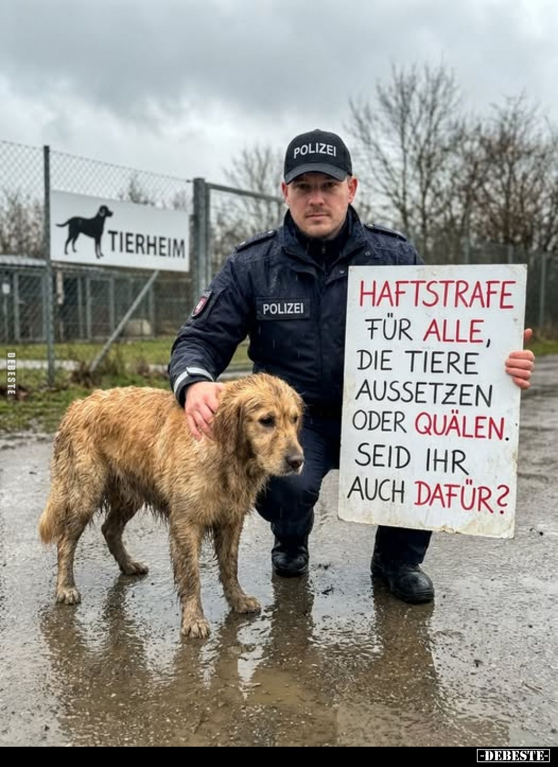 Haftstrafe für alle, die Tiere aussetzen oder quälen.
Seid ihr auch dafür?