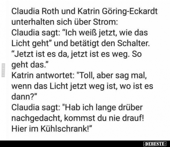 Claudia Roth und Katrin Göring-Eckardt unterhalten sich.. - Lustige Bilder | DEBESTE.de