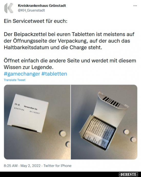 Ein Servicetweet für euch: Der Beipackzettel bei euren.. - Lustige Bilder | DEBESTE.de