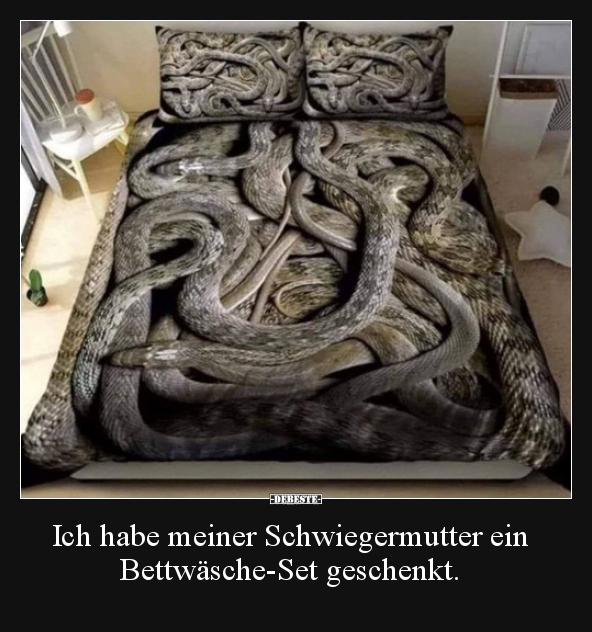 Ich habe meiner Schwiegermutter ein Bettwäsche-Set.. - Lustige Bilder | DEBESTE.de