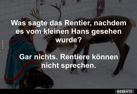 Was sagte das Rentier, nachdem es vom kleinen Hans gesehen.. - Lustige Bilder | DEBESTE.de