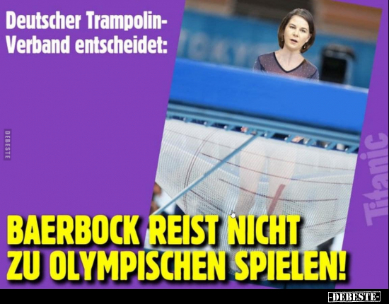 Deutscher Trampolin Verband entscheidet: Baerbock reist.. - Lustige Bilder | DEBESTE.de