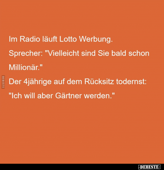 Im Radio läuft Lotto Werbung.. - Lustige Bilder | DEBESTE.de