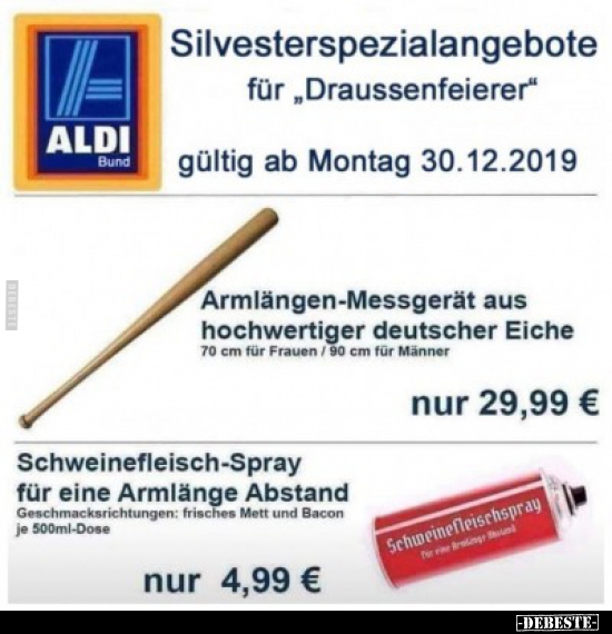 Silvesterspezialangebote für "Draussenfeierer"..