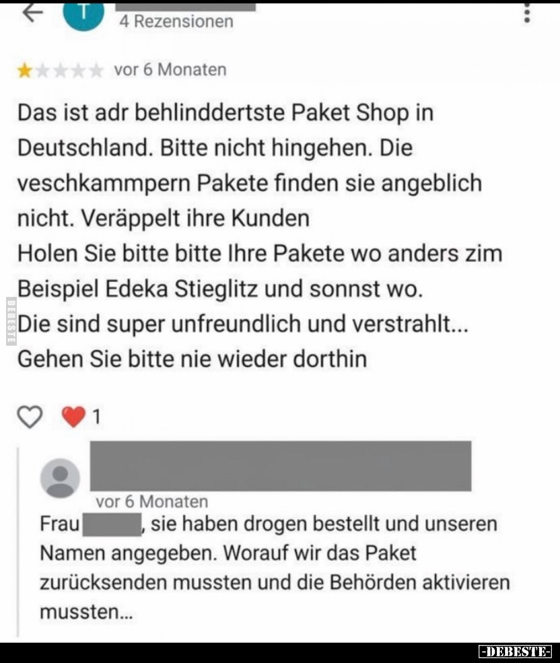 Das ist adr behlinddertste Paket Shop in Deutschland. Bitte nicht hingehen. Die veschkammpern Pakete finden sie angeblich nic...