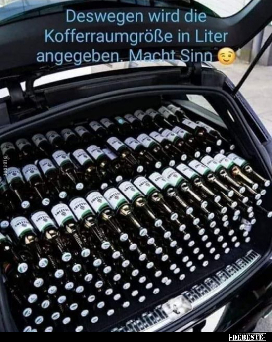Deswegen wird die Kofferraumgröße in Liter. Macht Sinn.. - Lustige Bilder | DEBESTE.de