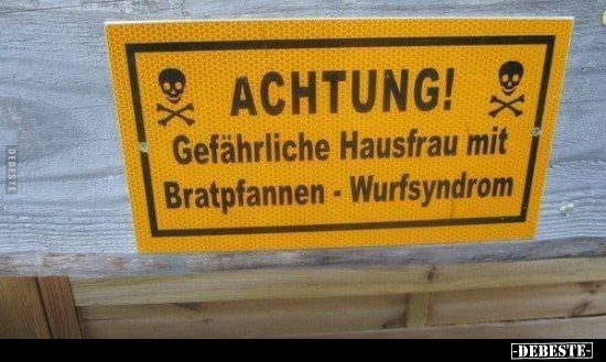 Achtung! Gefährliche Hausfrau mit Bratpfannen -.. - Lustige Bilder | DEBESTE.de