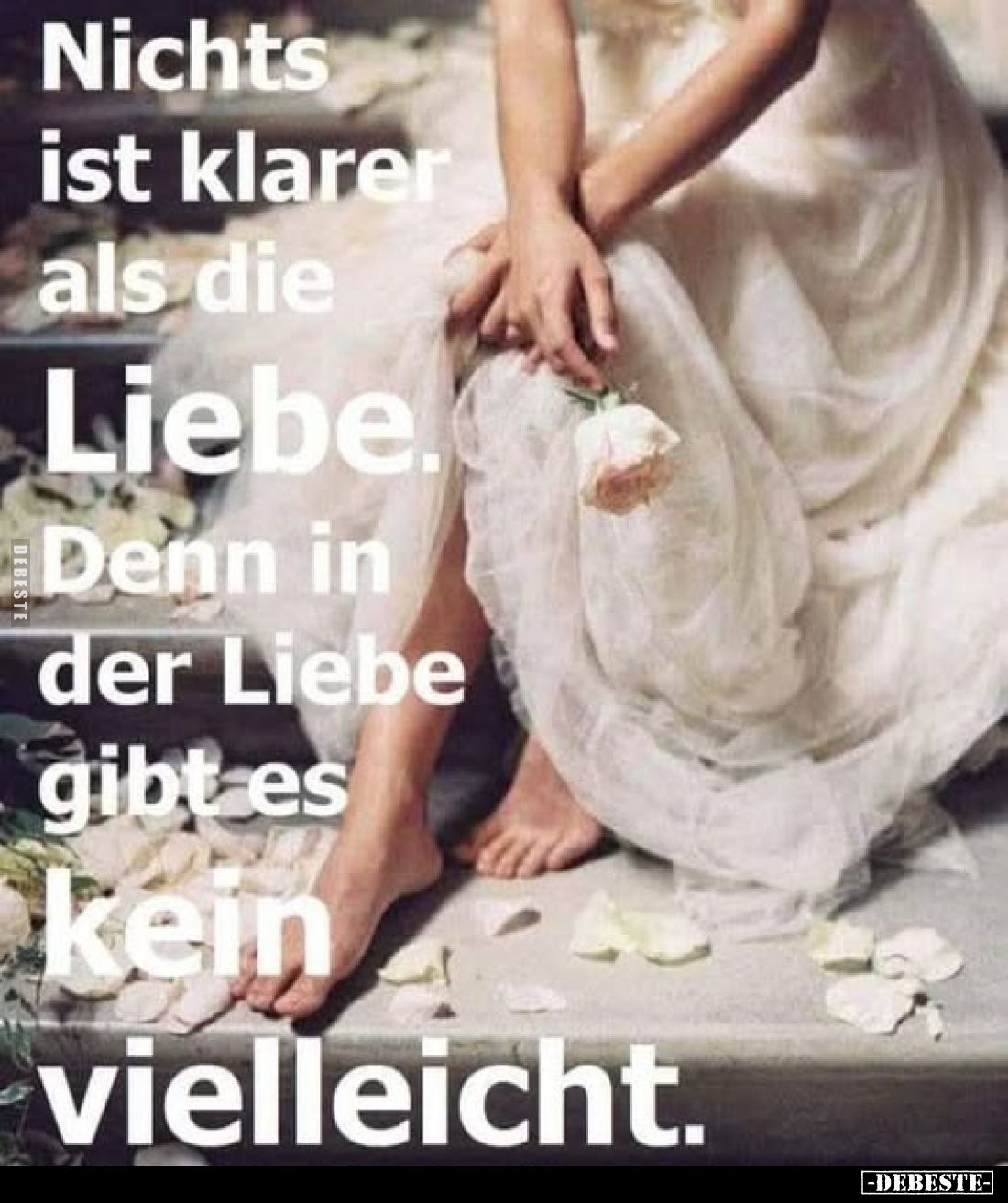 Nichts ist klarer als die Liebe.
Denn in der Liebe gibt es kein vielleicht.