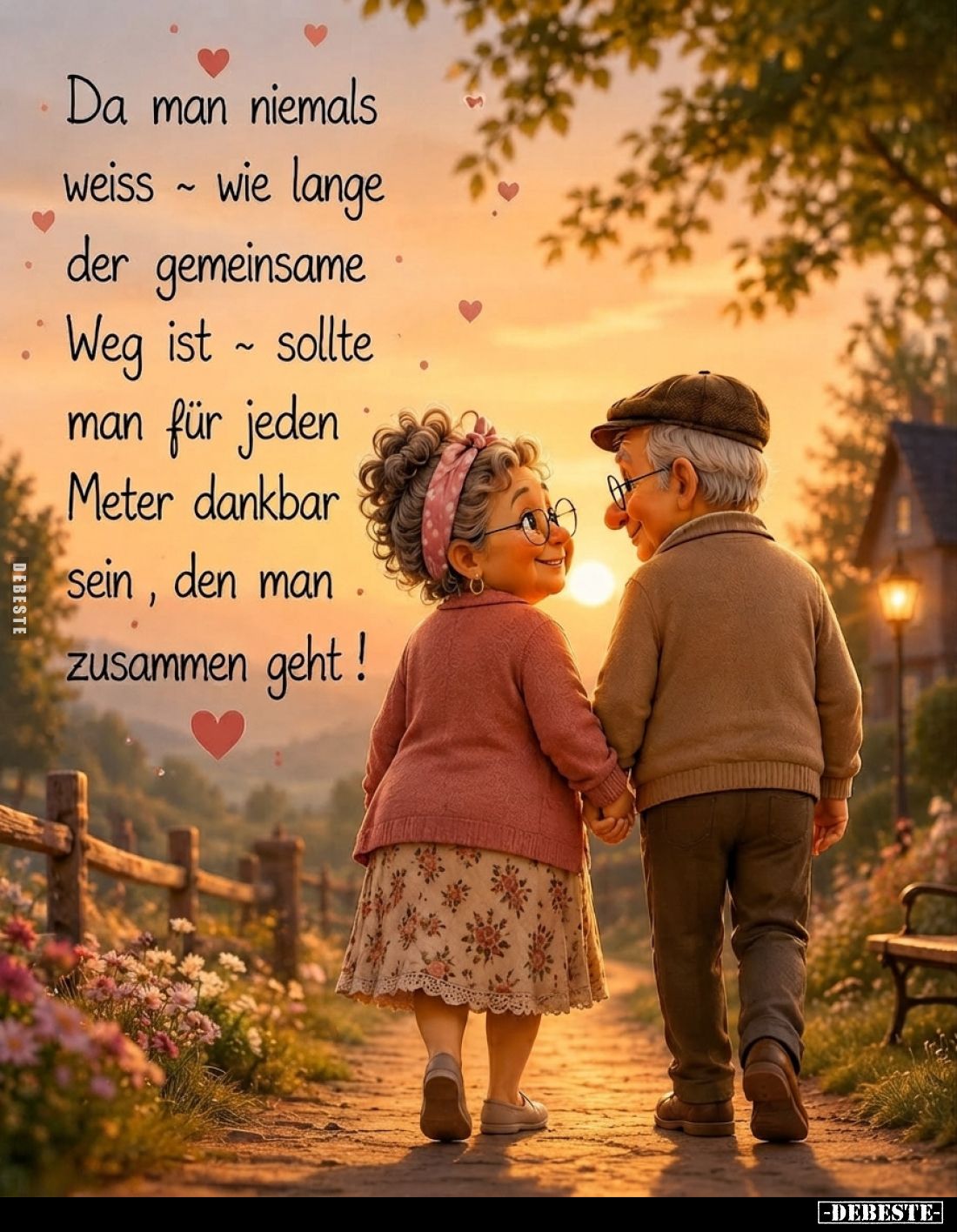 Da man niemals weiss ~ wie lange der gemeinsame Weg ist ~ sollte man für jeden Meter dankbar sein, den man zusammen geht!