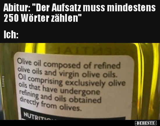 Abitur: "Der Aufsatz muss mindestens 250 Wörter.."