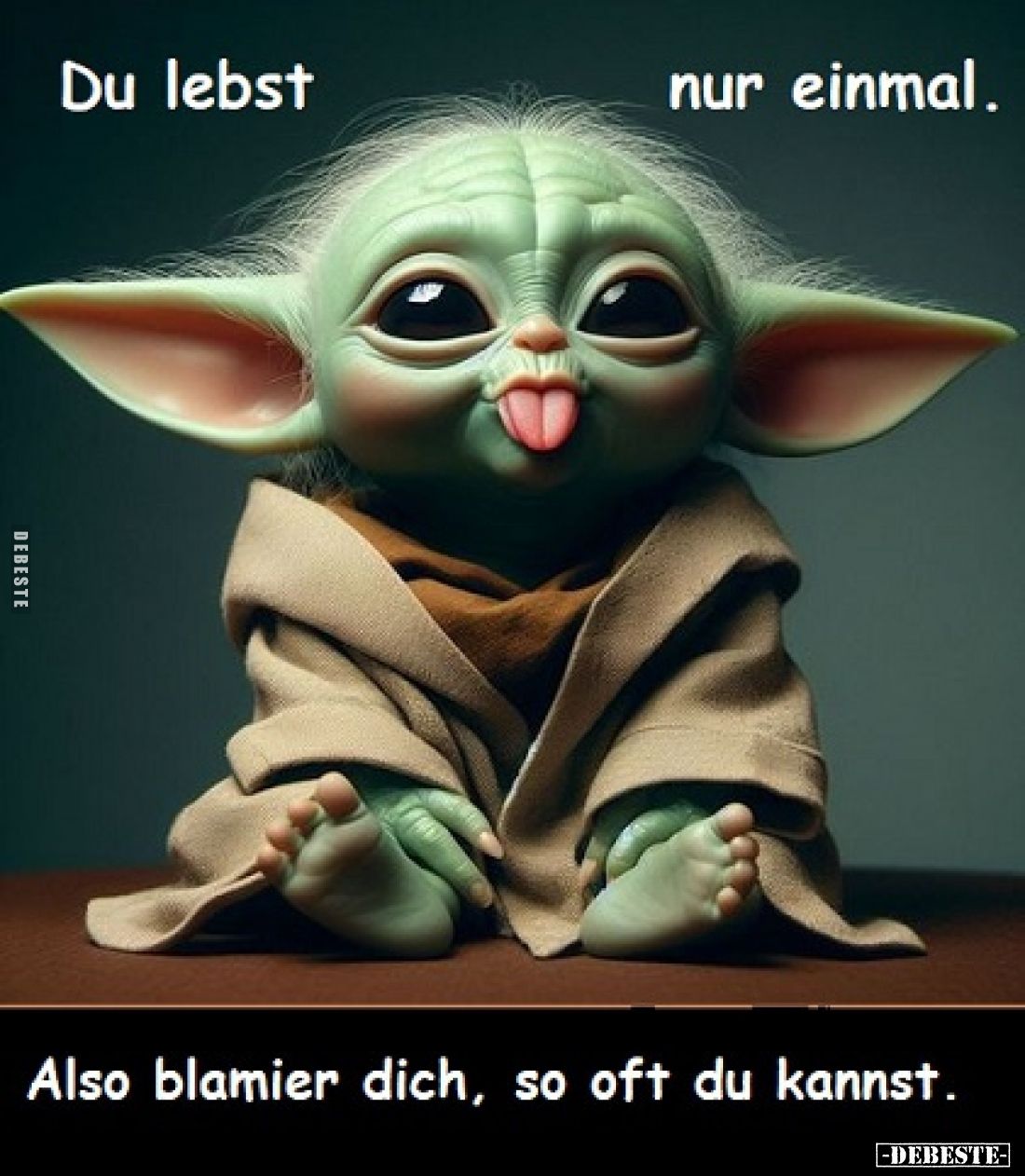 Du lebst
nur einmal.
Also blamier dich, so oft du kannst.