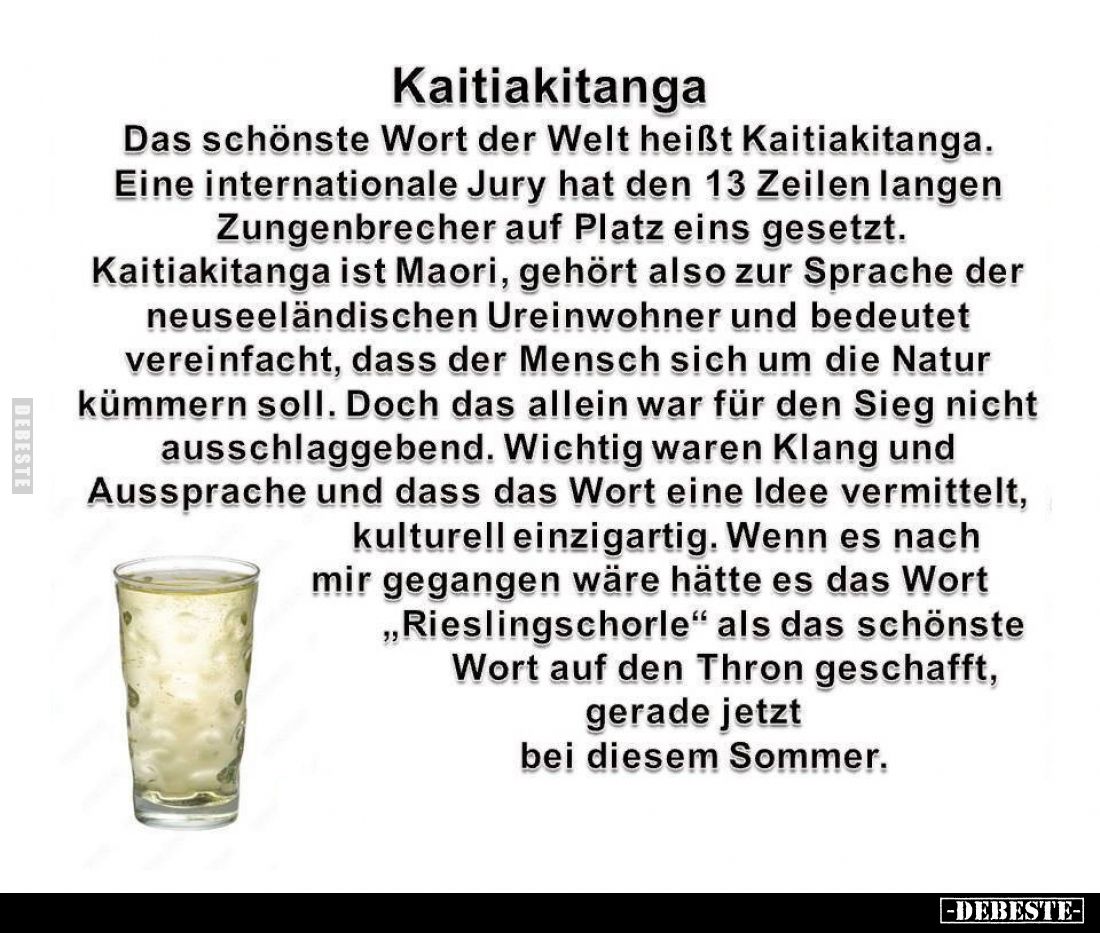 Kaitiakitanga
-
Das schönste Wort der Welt heißt Kaitiakitanga.

Eine internationale Jury hat den 13 Zeilen langen Zungen...