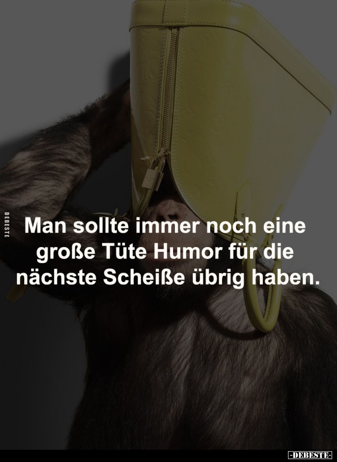 Man sollte immer noch eine 
große Tüte Humor für die 
nächste Scheiße übrig haben.