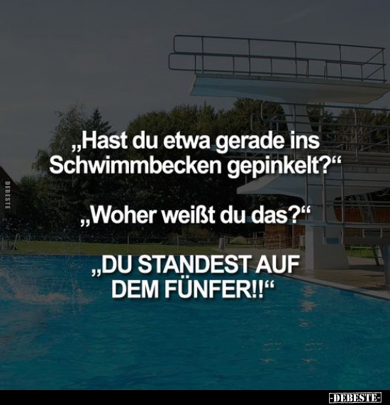 "Hast du etwa gerade ins Schwimmbecken gepinkelt?".. - Lustige Bilder | DEBESTE.de