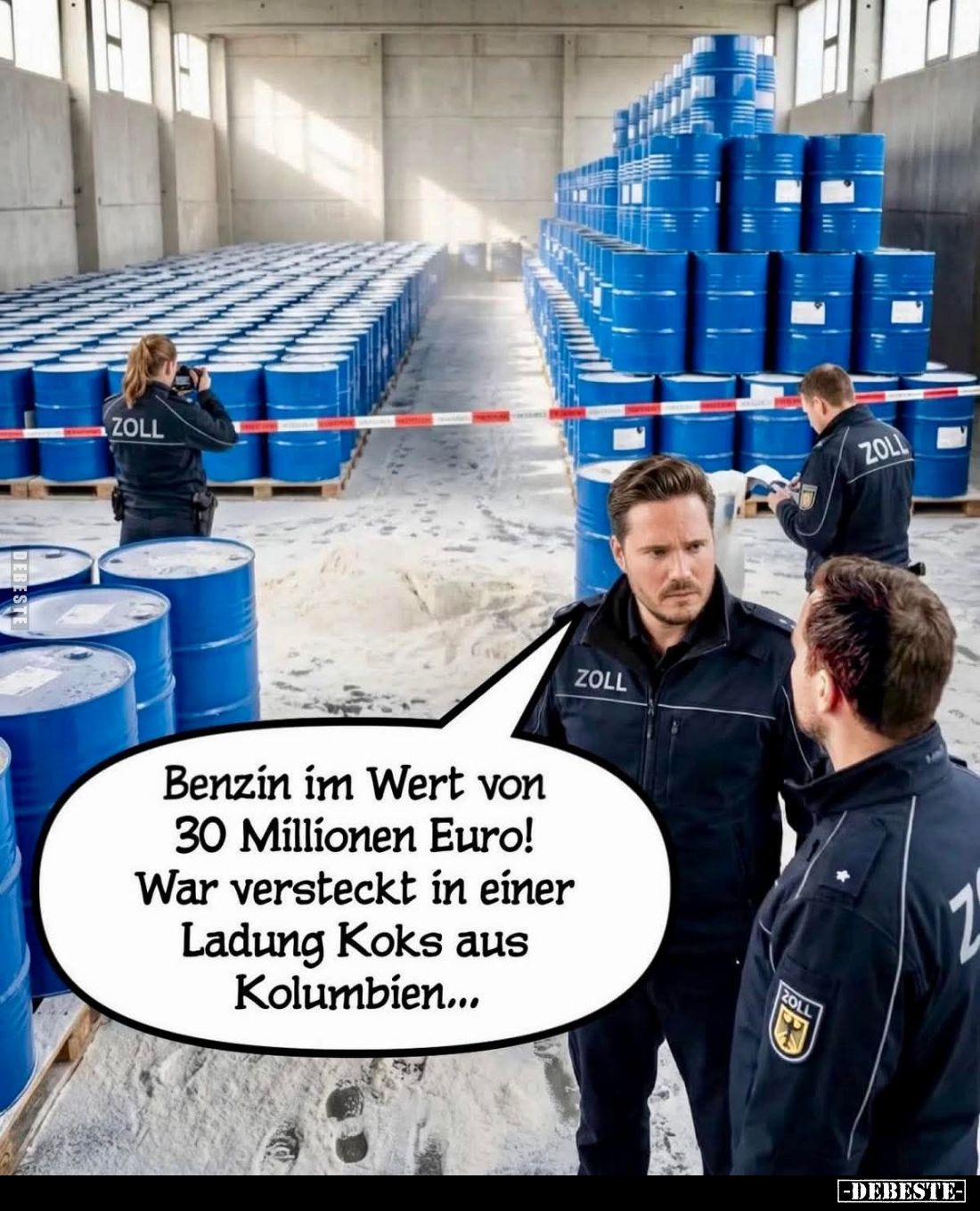 Benzin im Wert von 30 Millionen Euro! War versteckt in einer Ladung Koks aus Kolumbien...