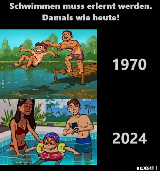 Schwimmen muss erlernt werden.. - Lustige Bilder | DEBESTE.de