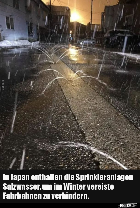 In Japan enthalten die Sprinkleranlagen Salzwasser, um im.. - Lustige Bilder | DEBESTE.de