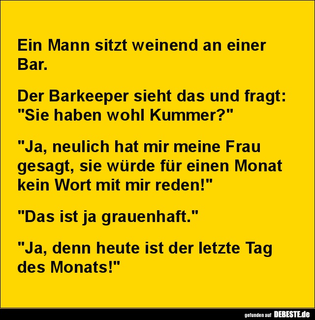 Ein Mann sitzt weinend an einer Bar.. - Lustige Bilder | DEBESTE.de