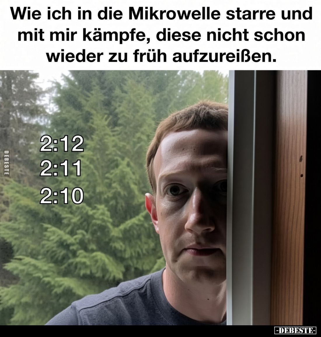 Wie ich in die Mikrowelle starre und mit mir kämpfe, diese nicht schon wieder zu früh aufzureißen.