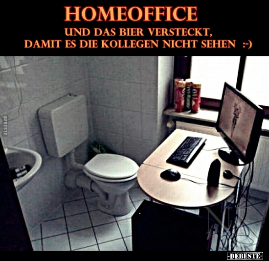 Homeoffice - und das Bier versteckt.. - Lustige Bilder | DEBESTE.de