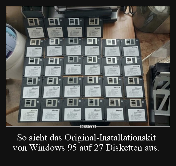 So sieht das Original-Installationskit von Windows 95 auf.. - Lustige Bilder | DEBESTE.de