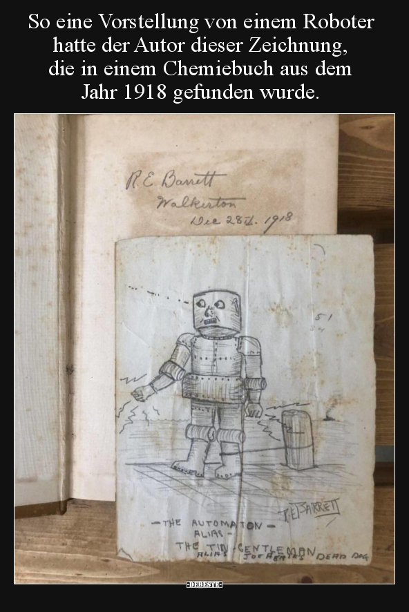 So eine Vorstellung von einem Roboter hatte der Autor..