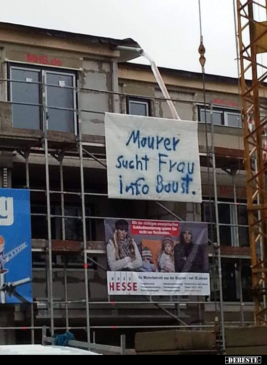 Maurer Sucht Frau info Boust... - Lustige Bilder | DEBESTE.de