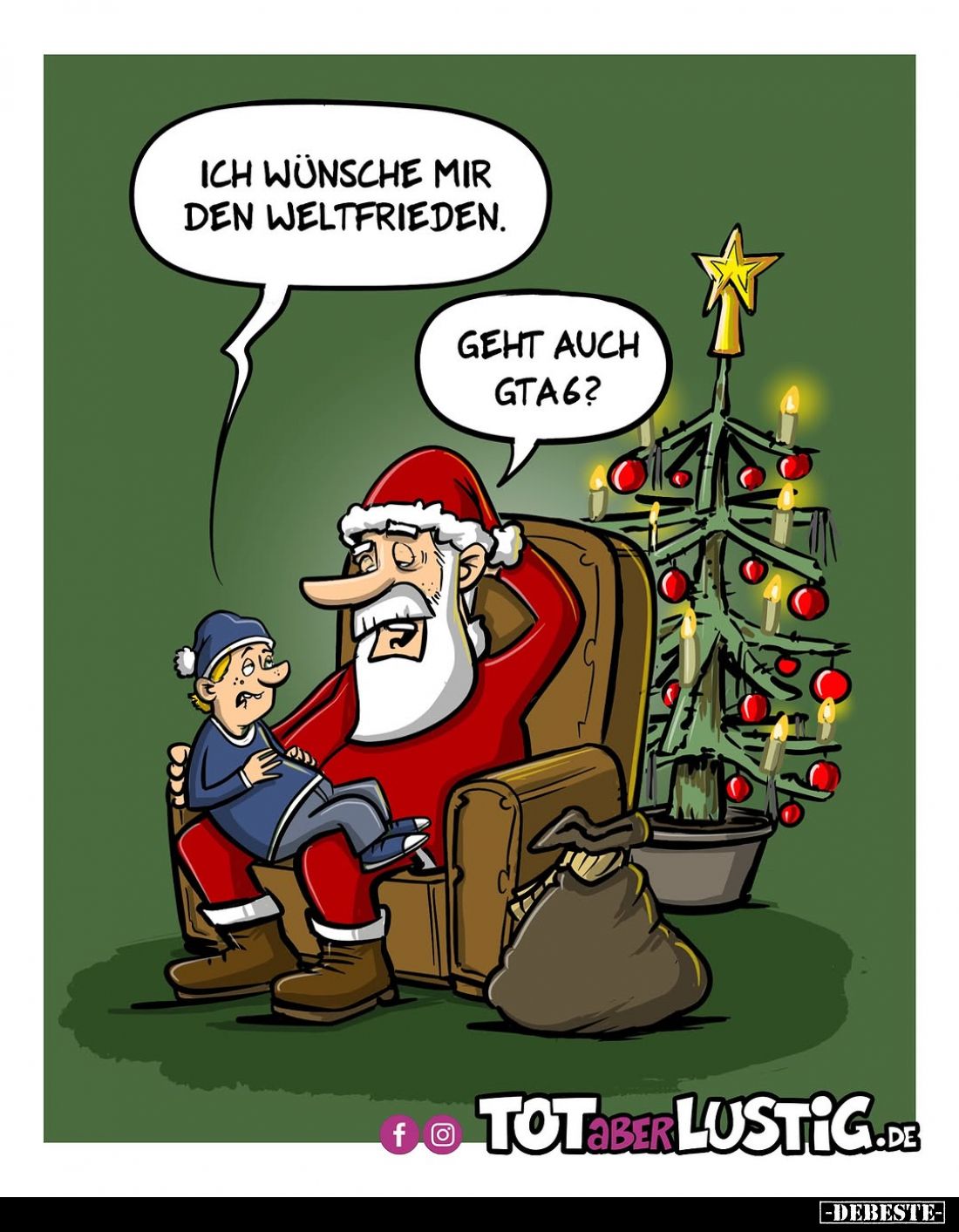 Ich wünsche mir den Weltfrieden. -
Geht auch GTA6?