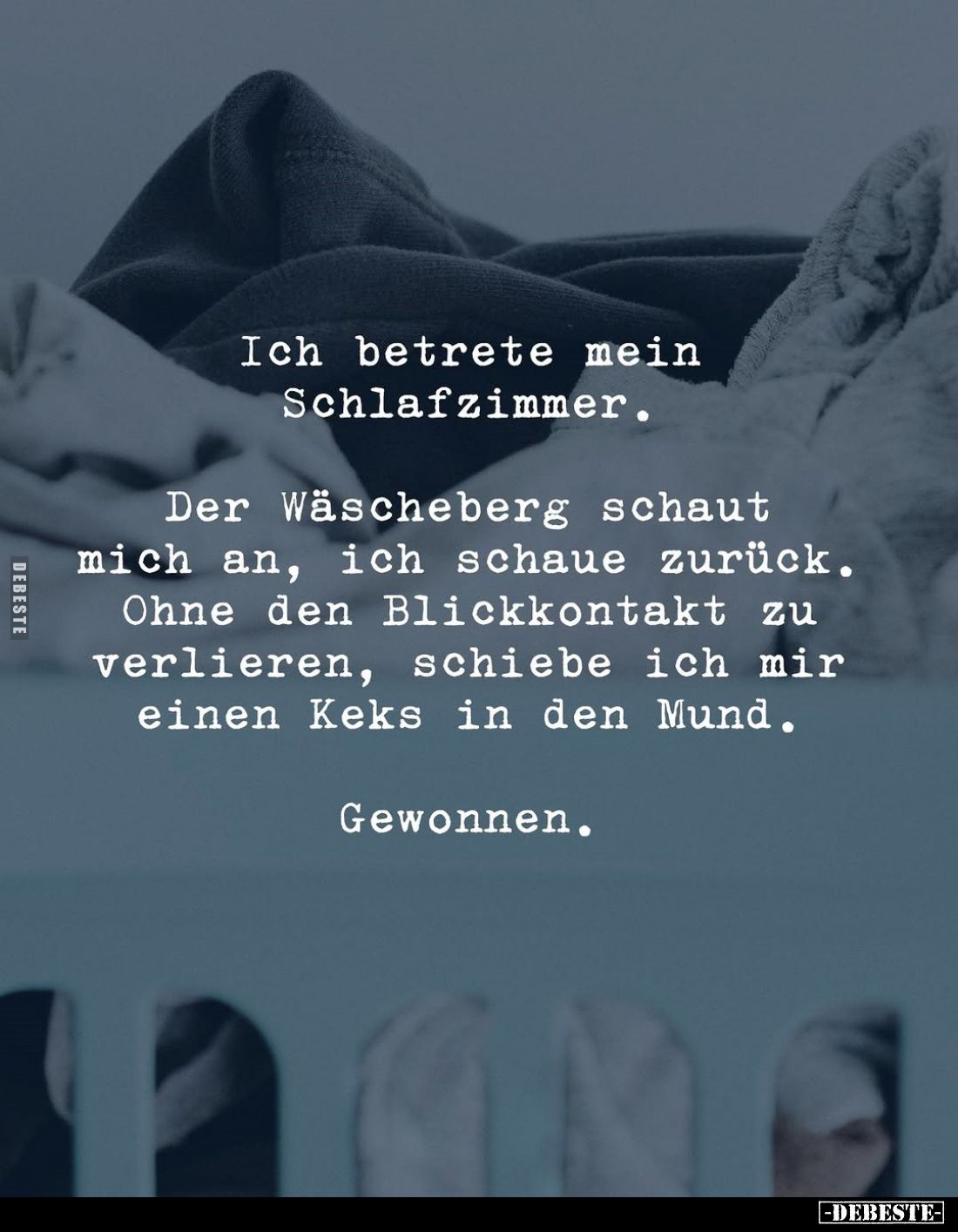 Ich betrete mein Schlafzimmer.
Der Wäscheberg schaut mich an, ich schaue zurück. Ohne den Blickkontakt zu verlieren, schiebe...