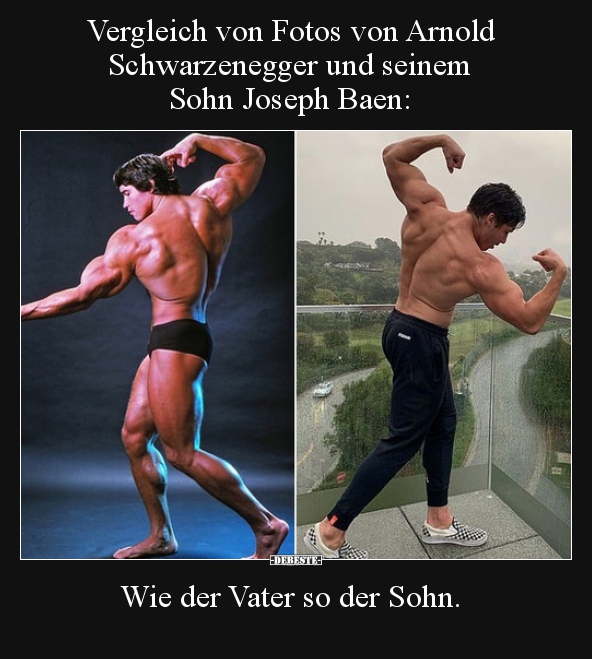 Vergleich von Fotos von Arnold Schwarzenegger und seinem.. - Lustige Bilder | DEBESTE.de