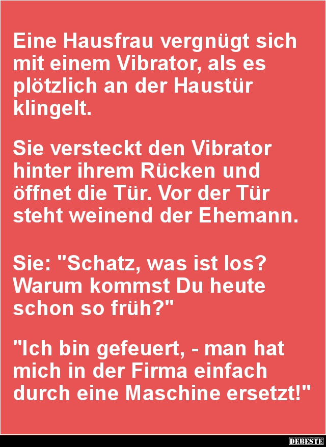 Eine Hausfrau vergnügt sich mit einem Vibrator.. - Lustige Bilder | DEBESTE.de
