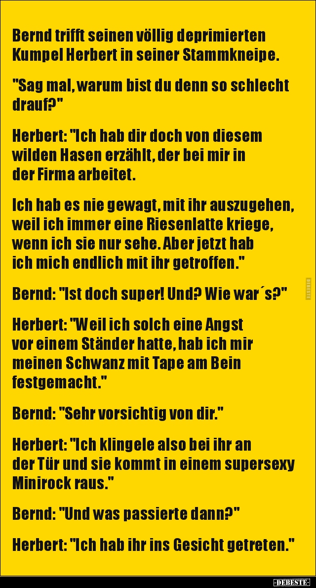 Bernd trifft seinen völlig deprimierten Kumpel Herbert in.. - Lustige Bilder | DEBESTE.de