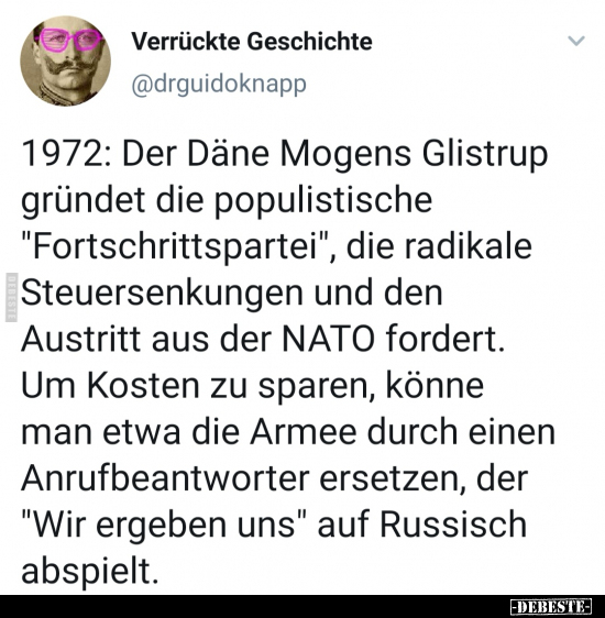 1972: Der Däne Mogens Glistrup gründet die.. - Lustige Bilder | DEBESTE.de