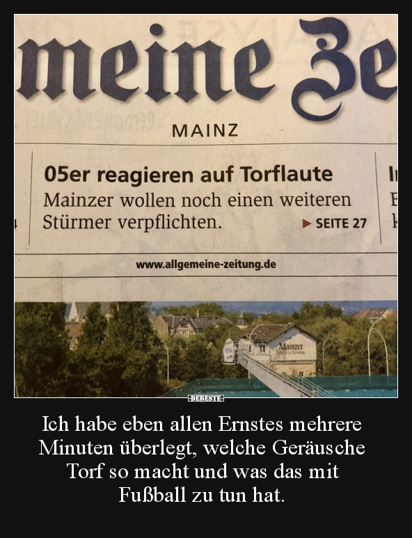 Ich habe eben allen Ernstes mehrere Minuten überlegt..