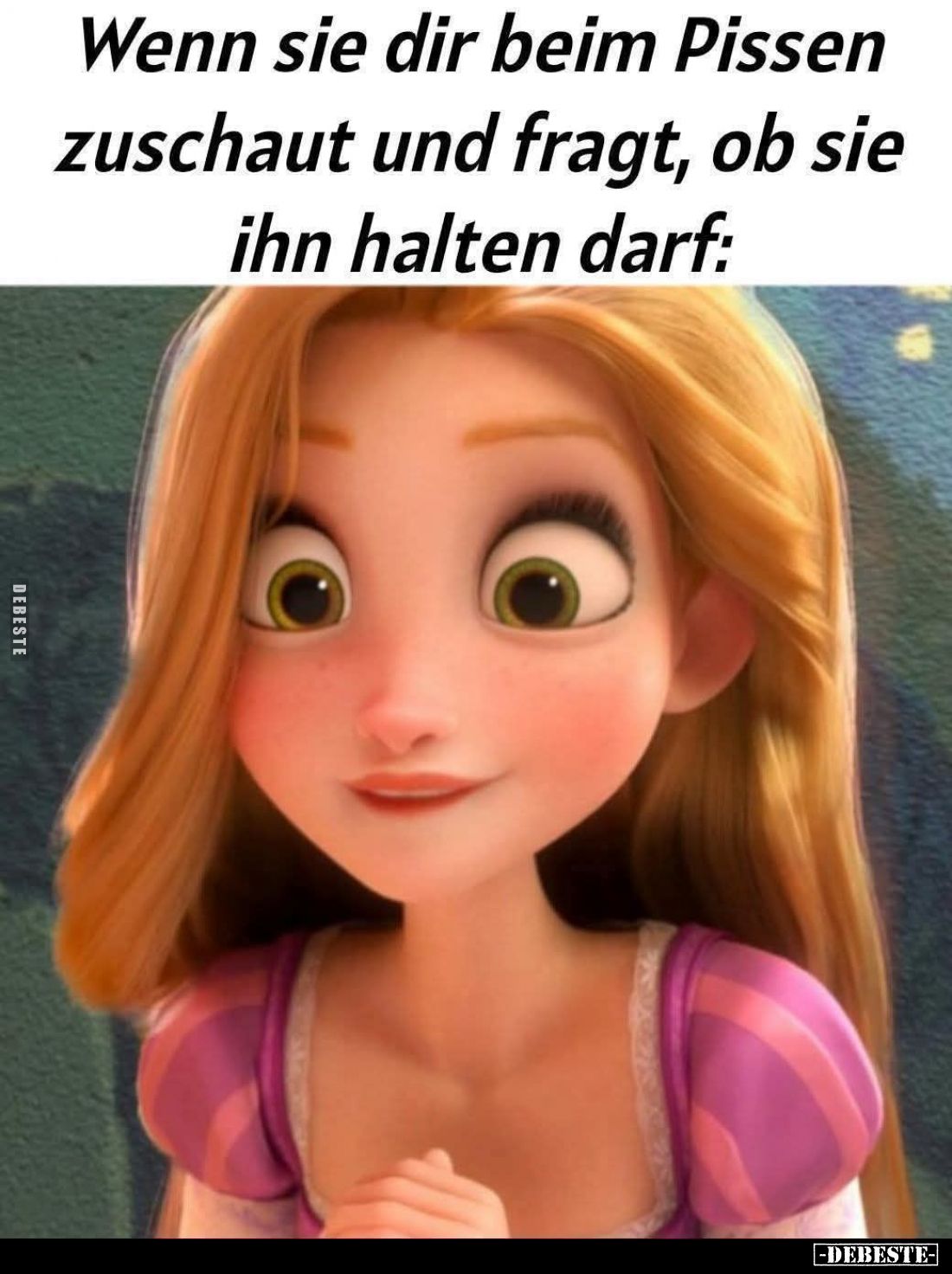 Wenn sie dir beim Pissen zuschaut und fragt, ob sie ihn halten darf: