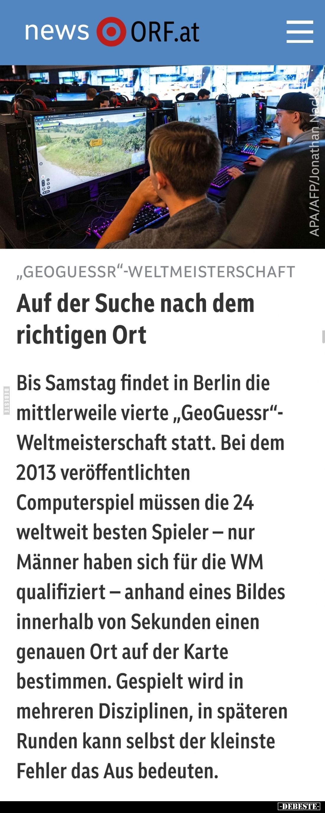 Auf der Suche nach dem richtigen Ort.
Bis Samstag findet in Berlin die mittlerweile vierte „GeoGuessr“-Weltmeisterschaft s...