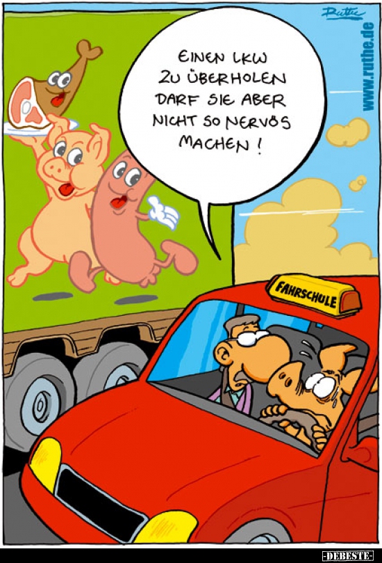 Einen Lkw zu überholen darf sie aber nicht so nervös.. - Lustige Bilder | DEBESTE.de