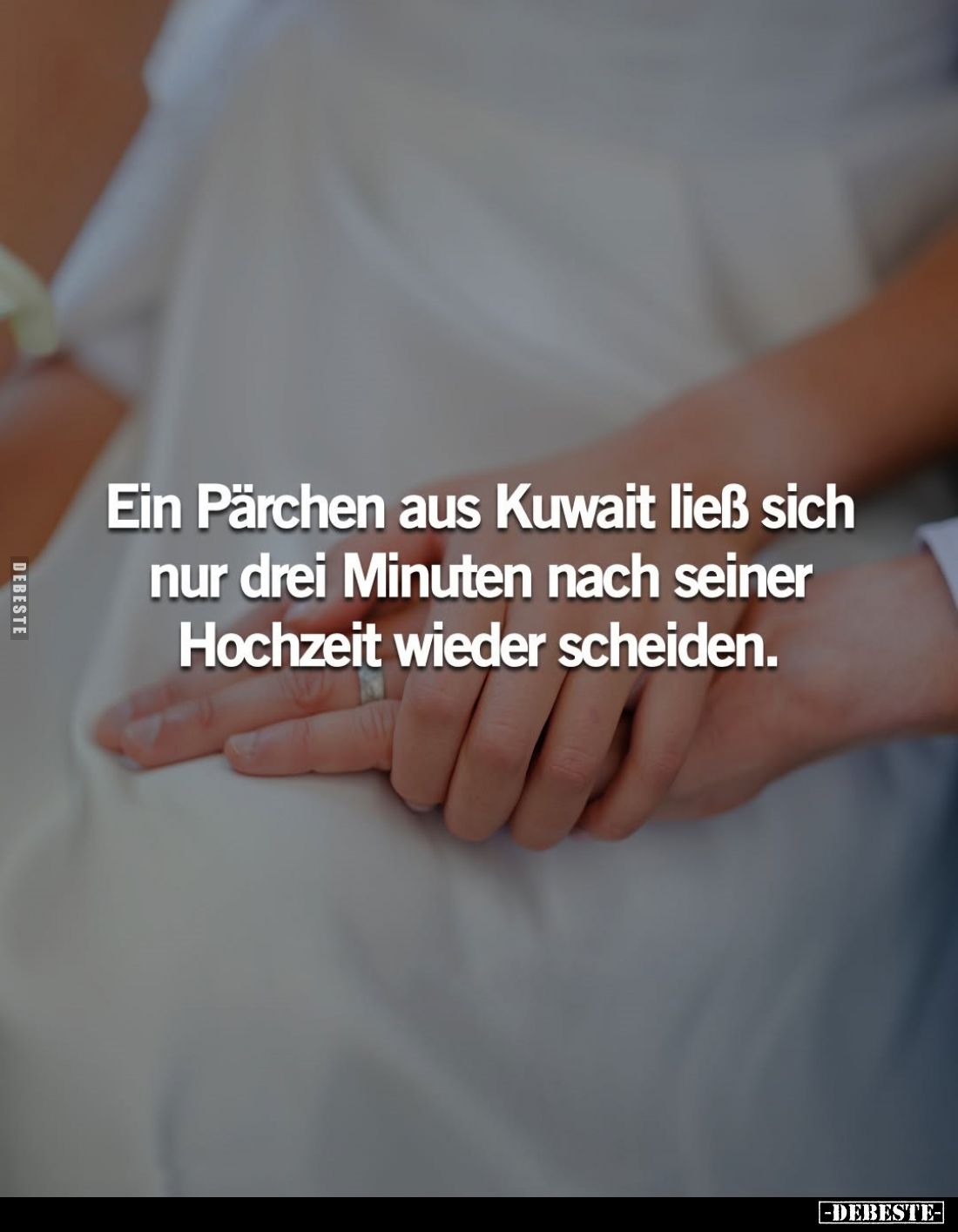 Ein Pärchen aus Kuwait ließ sich nur drei Minuten nach seiner Hochzeit wieder scheiden.