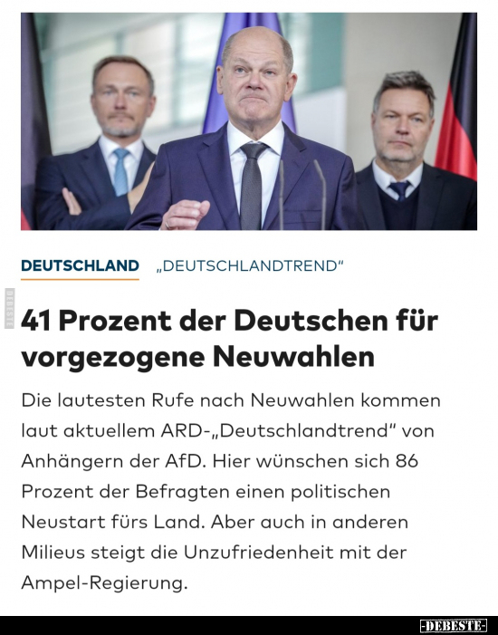 41 Prozent der Deutschen für vorgezogene Neuwahlen.. - Lustige Bilder | DEBESTE.de