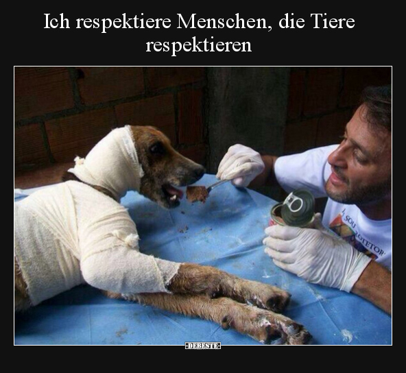 Ich respektiere Menschen, die Tiere respektieren.. - Lustige Bilder | DEBESTE.de