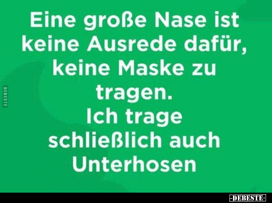 Eine große Nase ist keine Ausrede dafür, keine Maske zu.. - Lustige Bilder | DEBESTE.de